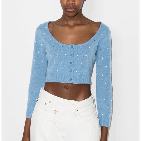 Reformation Blue Button-Up Cardigan - Picture 2 of 9